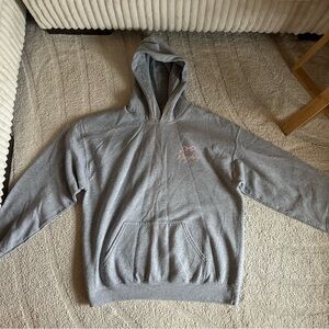 Playboy Women’s Gray Pink Hoodie Sweatshirt Girly Bow Y2K Pullover